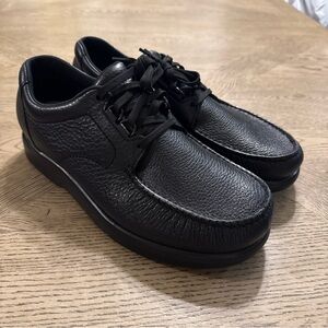 SAS Bout Time Mens 13W M Black Leather Moc Toe Oxford Walking Shoes